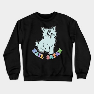 Hail Satan - Adorable Cute Kitty Design Crewneck Sweatshirt